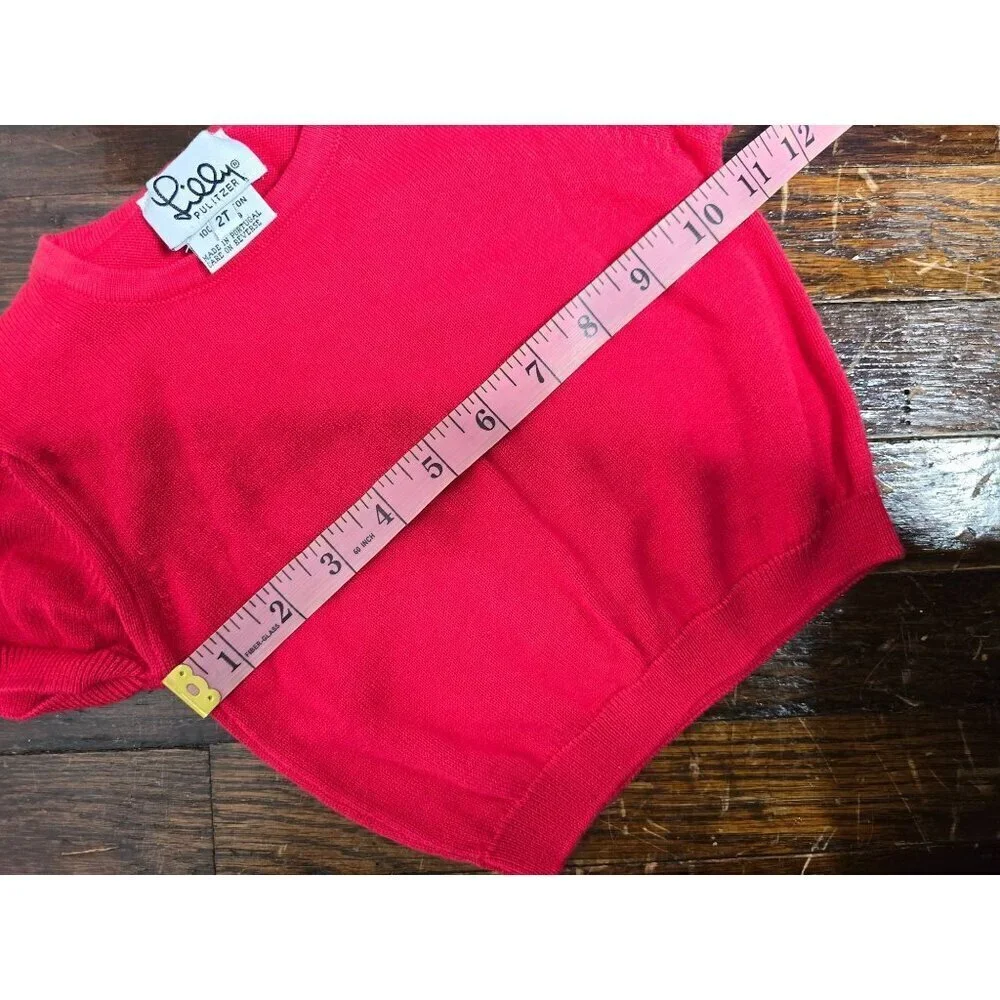 Vintage Lilly Pulitzer Girls 2T Red Shirt Cotton